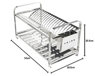 Escorredor de Pratos Mak Inox - 20 Pratos, Porta Talheres em Aço Inox Premium - imagem 3
