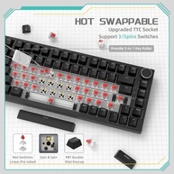 Teclado Mecânico Attack Shark x Ajazz AK820 75% CNC - Hot-Swap, RGB Branco, PBT Premium - imagem 5