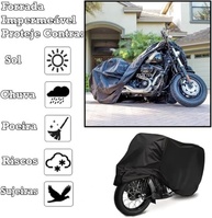 Capa de Moto Premium em Couro Sintético Impermeável e Forrada - Proteção Total UV e Anti-Risco - imagem 3