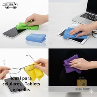 Kit com 5 Flanelas Mágicas Premium 15x15cm - Microfibra Ultra Absorvente para Limpeza de Óculos, Celular e Câmeras - imagem 4