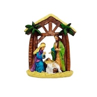 Presépio Sagrada Família em Resina 11x13cm - Decoração Artesanal de Natal com Detalhes Realistas - imagem 2