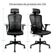Cadeira de Escritório Presidente Ergonômica Reclinável ERGO BASIC com Trava e Cabideiro - Conforto e Estilo para seu Home Office - imagem 4