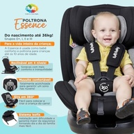 Cadeira Bebê Auto Isofix Rotativa Reclinável Essence 0-36kg Preta Tutti Baby - Segurança e Conforto Total! - imagem 4
