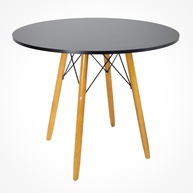 Mesa Eiffel Redonda Preta 90cm - Design Moderno com Pés de Palito Tipo Eames - imagem 1