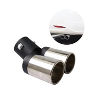 Ponteira Escapamento Dupla Universal Inox Preta/Cromada - Visual Esportivo e Durabilidade - imagem 2