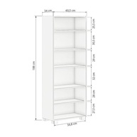 Kit com 2 Estantes para Livros Modernas | 5 Prateleiras, 188cm x 181,5cm, Design Office em Preto - imagem 3