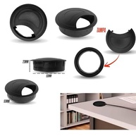 4x Acabamento Passa Fio Mesa 60mm - Organizador de Cabos Preto com Tampa Removível - imagem 5