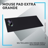 Mouse Pad Gamer Preto Extra Grande 80x40cm: Tecido Speed, Base Antiderrapante e Borda Reforçada - imagem 3
