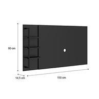 Painel Amazonas para TV até 50" com Prateleiras - Design Moderno e Sofisticado Carraro (Preto) - imagem 3