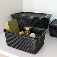 Organizador 16L Jutta com Tampa Preto - Arqplast 25813 | Caixa Organizadora Moderna - imagem 3