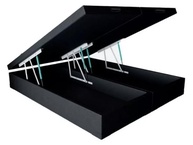 Cama Box Queen Size com Bau Pistão a Gás em Suede Preto - 158x198x27 cm - imagem 1