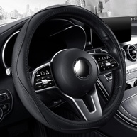 Capa de Volante Universal em Couro Sintético Preto - Conforto e Segurança para Seu Carro - imagem 1