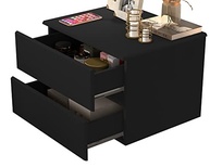 Kit com 2 Mesas de Cabeceira Suspensas Tóquio com 2 Gavetas – Design Moderno para Quarto (Preto) - imagem 5
