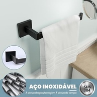 Conjunto de 4 Acessórios para Banheiro em Aço Inoxidável 304 Preto Fosco - Moderno e Durável - imagem 5