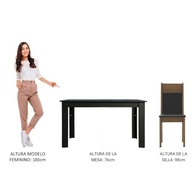 Conjunto de Jantar Havana Madesa - Mesa 136cm com 4 Cadeiras Estofadas em Preto Rustic - imagem 5
