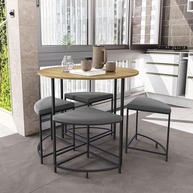 Mesa de Jantar 4 Lugares em Freijó e Preto - Design Moderno e Resistente - imagem 2