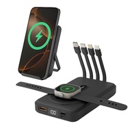 Power Bank 10.000mAh Indução Magnética, Carregamento Rápido e 4 Cabos Integrados (Preto) - imagem 2