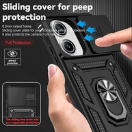 Capa Xiaomi Poco X7 Pro 5G Premium: Proteção Total com Janela Deslizante e Suporte Integrado - Preto - imagem 5