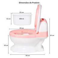 Penico Privadinha Troninho Infantil OHANA BABY - Simulador de Privada com Assento Anatômico Rosa - imagem 3