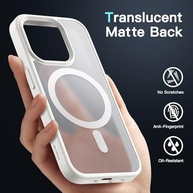 JETech Capa Magnética para iPhone 15 Pro Max (6.7") - MagSafe, Fosca Translúcida, Fina e Anti-Choque (Branco) - imagem 5