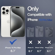 JETech Capa Magnética para iPhone 15 Pro Max (6.7") - MagSafe, Fosca Translúcida, Fina e Anti-Choque (Branco) - imagem 3