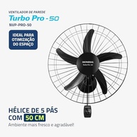 Ventilador de Parede Mondial Turbo 50cm Pro 5 Pás - 150W Potente | Areje seu Ambiente com Estilo - imagem 4