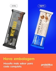 Probiótica Whey Bar Creamy Chocolate 12 Unidades 38G Cookies & Cream - - imagem 2