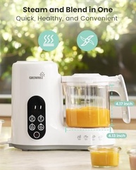 GROWNSY Máquina de Alimentos para Bebês com Cesto a Vapor - Processador Completo com Estéril - imagem 3