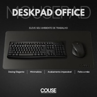 Mouse Pad Desk Pad Couse Couro Ecológico 90x40cm Premium + Porta-Copos - Elegância e Produtividade - imagem 4