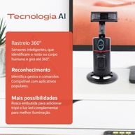 Suporte de Celular 360° com Rastreamento Facial Automático - Grave Vídeos e Lives Profissionais! - imagem 4