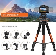Tripé Profissional 180cm para Câmera e Celular | Alumínio Resistente | Carga 6.8kg | Inclui Estojo e Suporte Celular - imagem 3