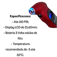 Medidor Digital de Pressão para Pneus – 150 PSI Profissional - imagem 2