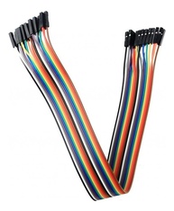 Kit 20 Jumpers Fêmea-Fêmea 20cm Coloridos para Protoboard e Projetos Eletrônicos - imagem 1