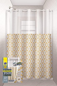 Cortina para Box com Ilhós Losangos Visor Cristal 1,35x2,00m - Proteção Elegante e Prática para Banheiros - imagem 3