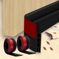 Pacote com 2 Batentes de Porta Pretos 99,8cm: Proteção e Isolamento para Portas Internas e Externas - imagem 2