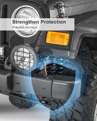 Kit 2 Tampas Para-choque Dianteiro Jeep Wrangler TJ (1996-2006) - Proteção Off-Road Premium - imagem 3
