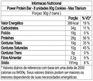 Max Titanium Power Protein Bar - 8 Unidades 90G Cookies - - imagem 1