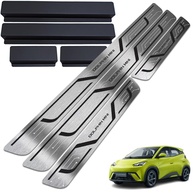 Soleiras Aço Inox BYD Dolphin Mini: Proteção Premium com Vinil Adesivo Protetor (Preto Inox Escovado) - imagem 1