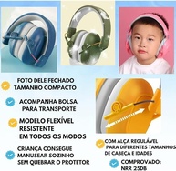 Abafador de Ruídos Infantil, Protetor Auricular para Autismo, Fone Anti-Ruído, Azul - imagem 2