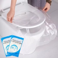 Kit 50 Protetores de Assento Sanitário - Capas Impermeáveis para Vaso em Viagens e Banheiros Públicos - imagem 1