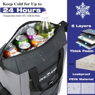 INSMEER Mochila Térmica 40 Latas - Bolsa Refrigeradora à Prova de Vazamento para Camping, Praia e Piquenique - imagem 3