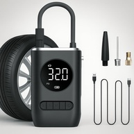 Calibrador Compressor Digital Portátil 150 PSI: Bomba de Ar USB com Lanterna LED para Carros, Motos e Bikes - imagem 1