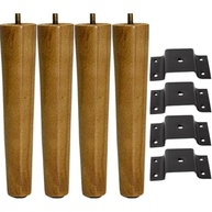 Pé Palito 20cm Amêndoa Puff Sofá Mesa Banco Recamier + Chapinha Reta (4) | Solução Moderna e Resistente para Móveis - imagem 2