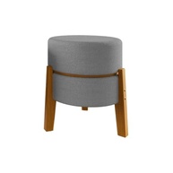 KIT 2 Puffs Estilo Mesa em Tecido Bouclê Cinza com Pés de Madeira Maciça - Design Sofisticado e Multifuncional - imagem 5