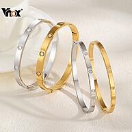 Pulseira Dourada VNox: Elegância e Zircônia - imagem 1
