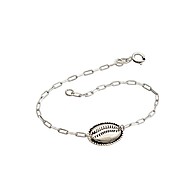 Pulseira Prata 925 Elo Quadrado e Búzios - imagem 1