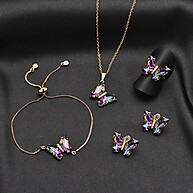 Conjunto Borboleta: Colar, Brincos e Pulseiras - imagem 2