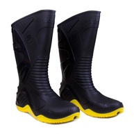 Bota de PVC N40 Preto com Sola Amarela para Motoqueiro-MOTOSAFE-84BPM60040A - imagem 1