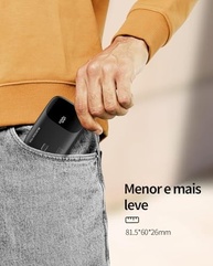 Carregador Portátil 10000mAh Mini Power Bank 22.5W PD 3.0 QC 3.0 com Display LED - Preto - imagem 3
