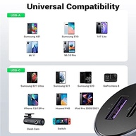Carregador Veicular U.green 2 em 1: Potência 42.5W PD/USB-C QC3.0 para iPhone e Android - imagem 5